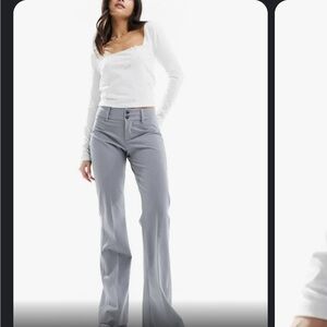 tailored gray flare pants